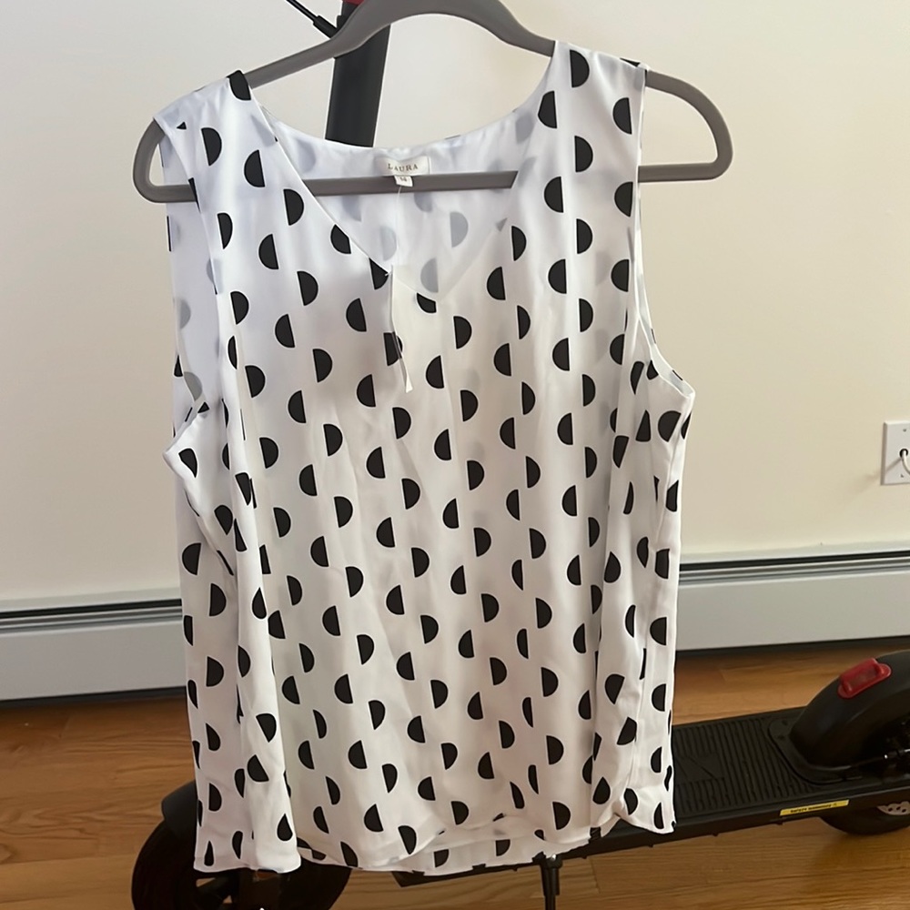 White and black blouse